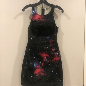 Dolce Vita Black Red Blue Galaxy Short Dress